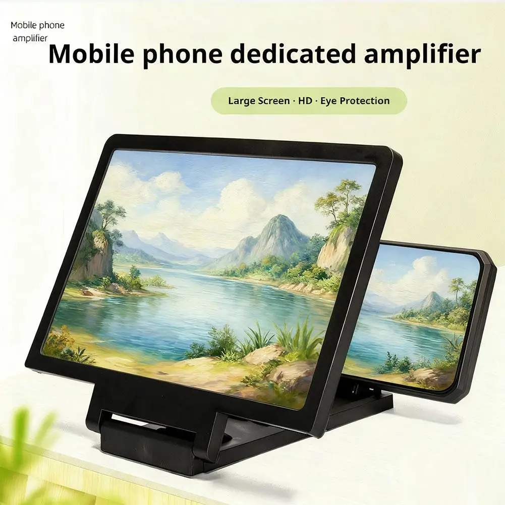 3D HD Mobile Phone Screen Amplifier Stand Pull Out Foldable Cell Phone Screen Enlarger Stand Holder for Enhanced Movie Watching