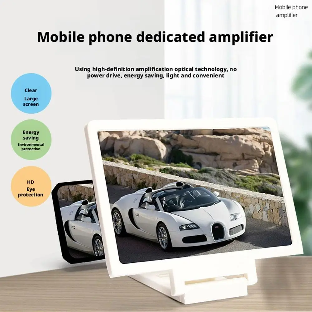 3D HD Mobile Phone Screen Amplifier Stand Pull Out Foldable Cell Phone Screen Enlarger Stand Holder for Enhanced Movie Watching