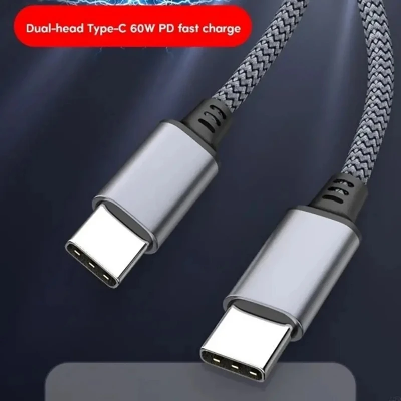 Lenovo 65W Type C To Type C Fast Charge Cable 1M 2M 3M 5M 8M Universal Extended Nylon Braided PD Data Cord for Xiaomi Samsung