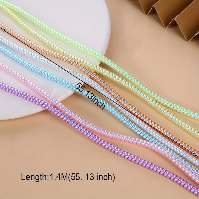 New 1.4M Laser Color TPU Soft Spiral USB Charging Cable Protector for iPhone Samsung Huawei Earphone Cord Line Protection