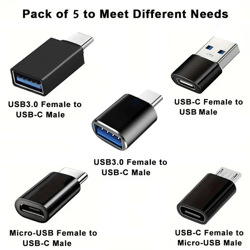 10 Pack USB C Female Adapter Set, USB A to USB C & Micro USB to Type C Converter Compatible with Car Charger, Laptop