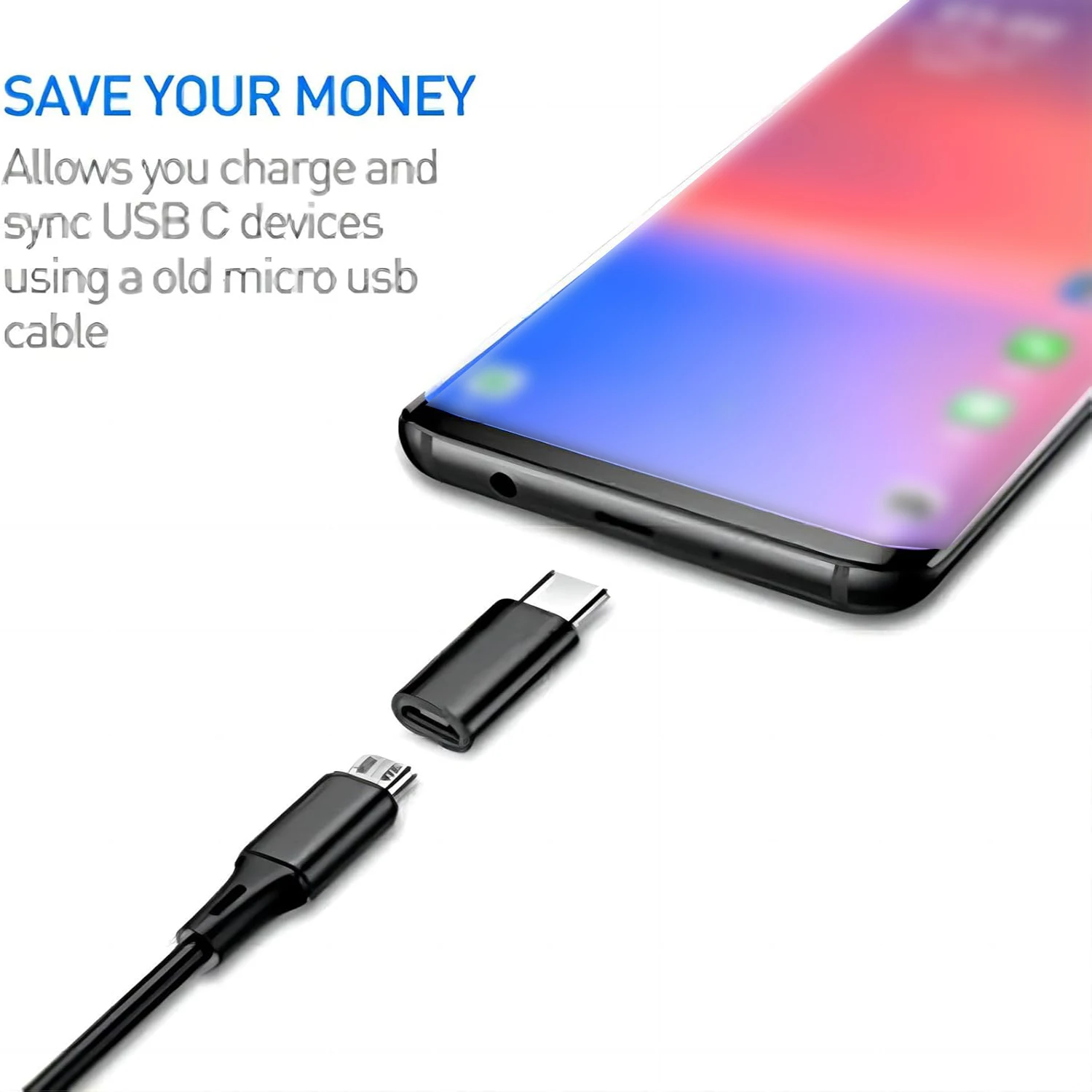 10 Pack USB C Female Adapter Set, USB A to USB C & Micro USB to Type C Converter Compatible with Car Charger, Laptop