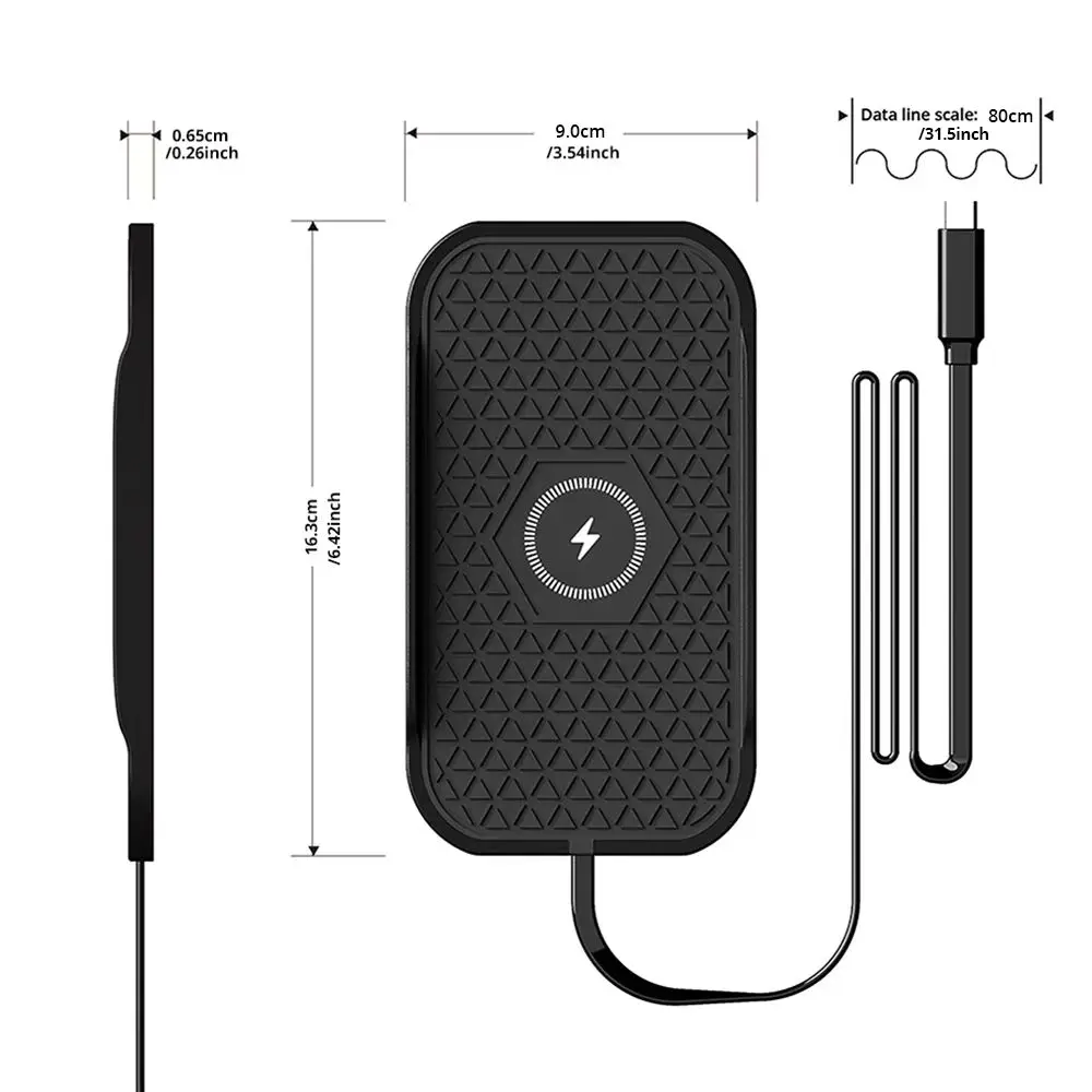Bonola Silicone Car Wireless Charger Non-Slip Pad for iPhone 18Pro/17/16/15/14/13 Induction Fast Wireless Charging for Samsung