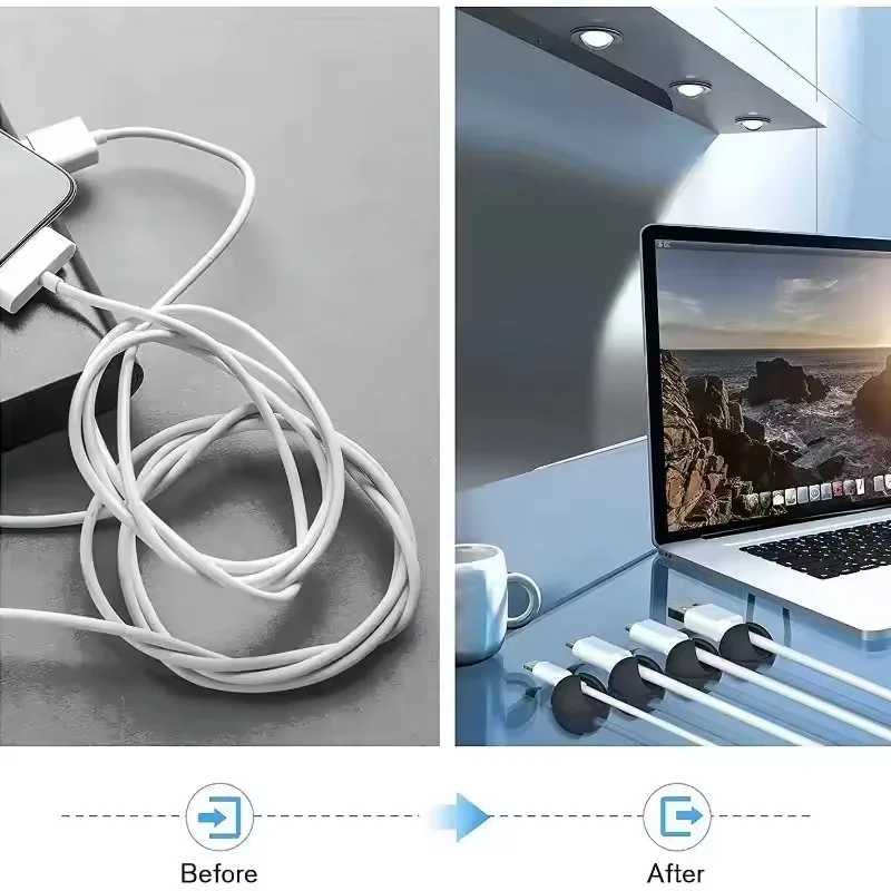 Desktop Cable Clips Portable Adhesive Cable Management Charger Wire Holder Clips Cord Organizers for Home Office Car Nightstand