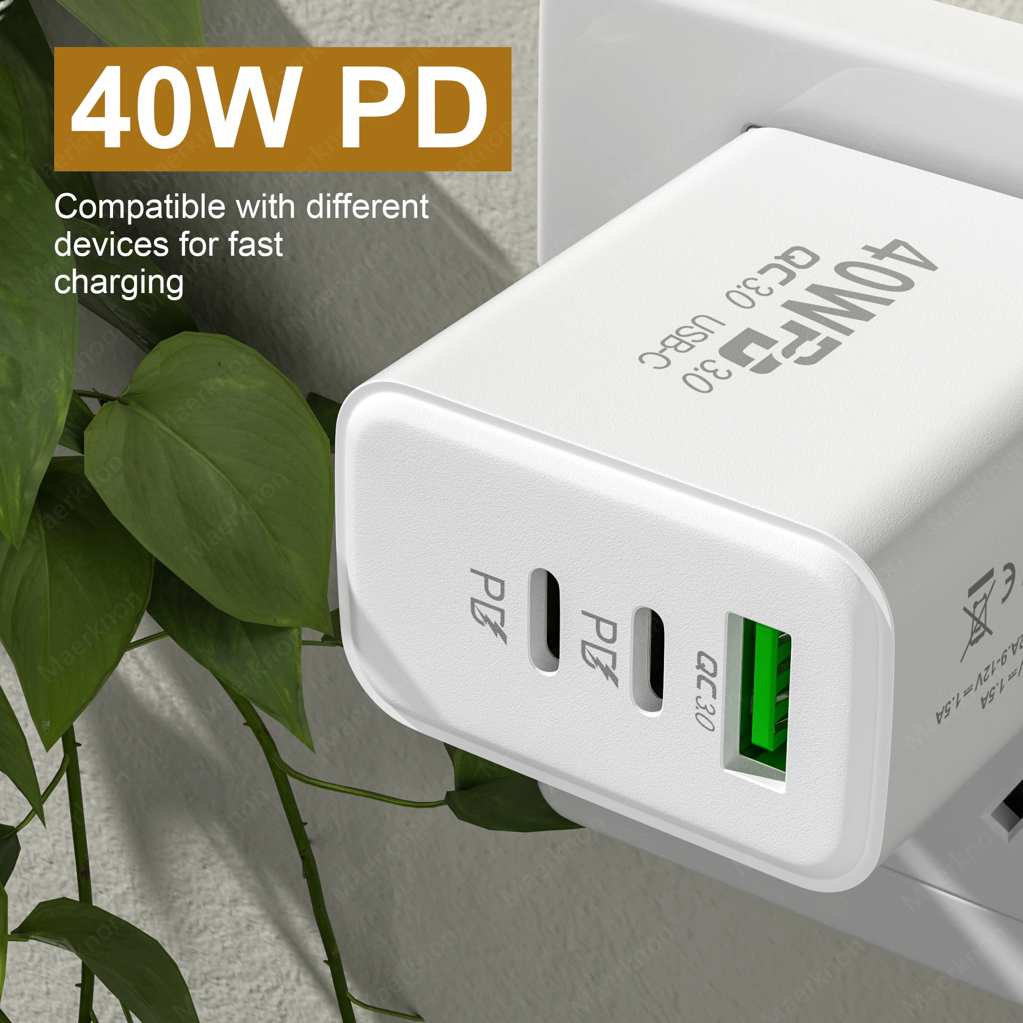 PD 60W USB Charger Type C Fast Charging Phone Charger Adapter For iPhone Samsung Xiaomi Huawei QC3.0 EU/US/UK Plug Wall Charger