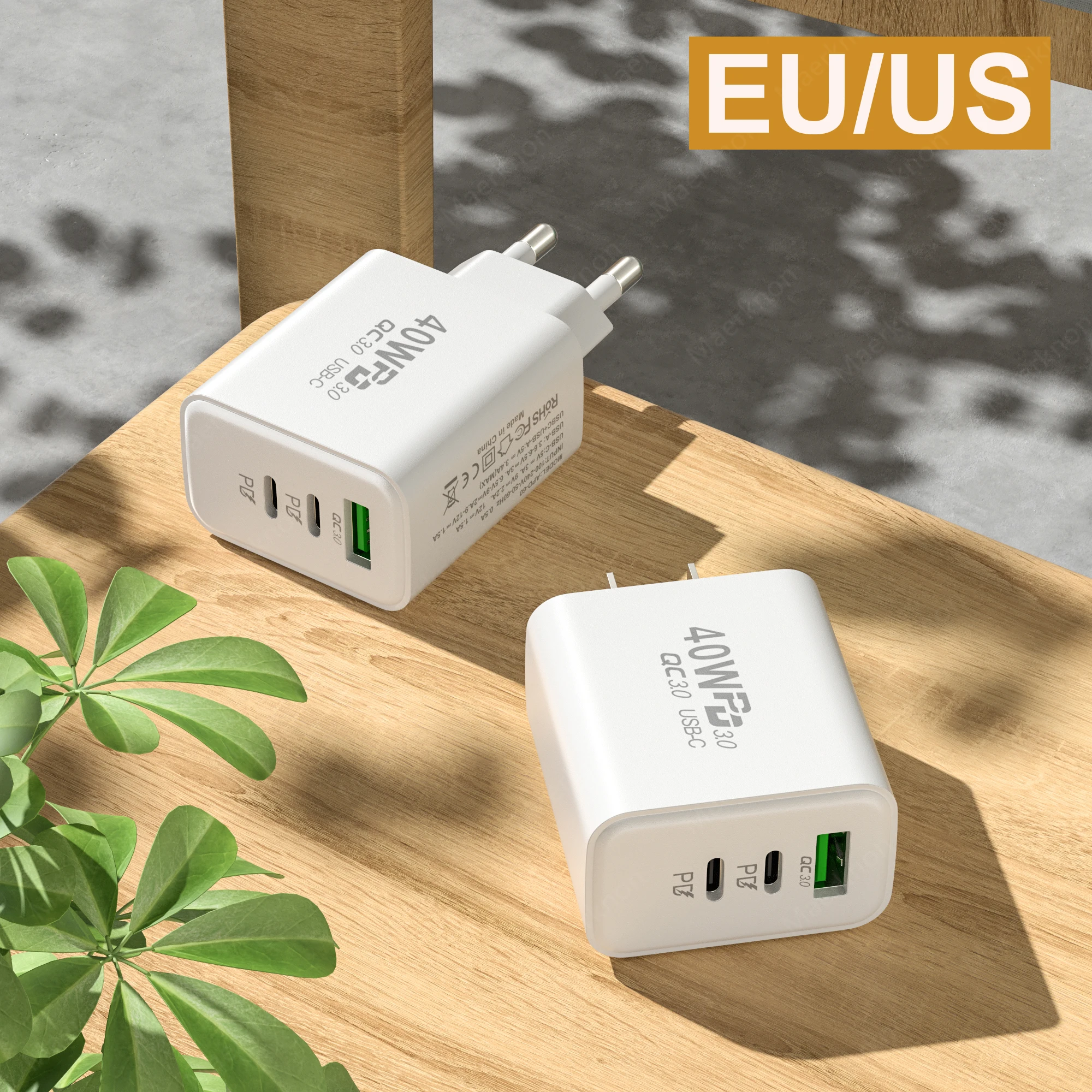 PD 60W USB Charger Type C Fast Charging Phone Charger Adapter For iPhone Samsung Xiaomi Huawei QC3.0 EU/US/UK Plug Wall Charger