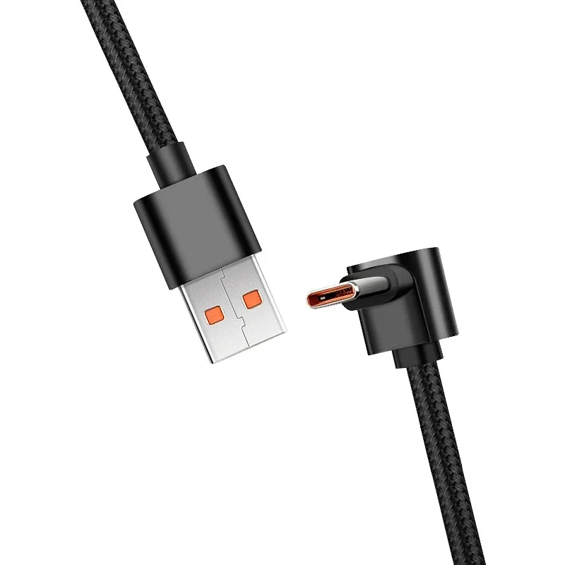 90 Degree Elbow 60W USB Type C Fast Charging Data Cable Mobile Phone For iPhone Samsung Xiaomi Huawei Quicked Charger Cord 1m/2m
