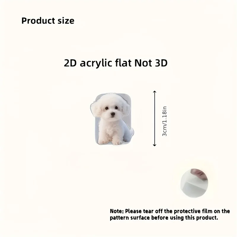 2D Flat 2pcs Cute White Dog Stylish Data Cable Protector Playful Design Connector Cover For iPhone / Type-C Charging Interface