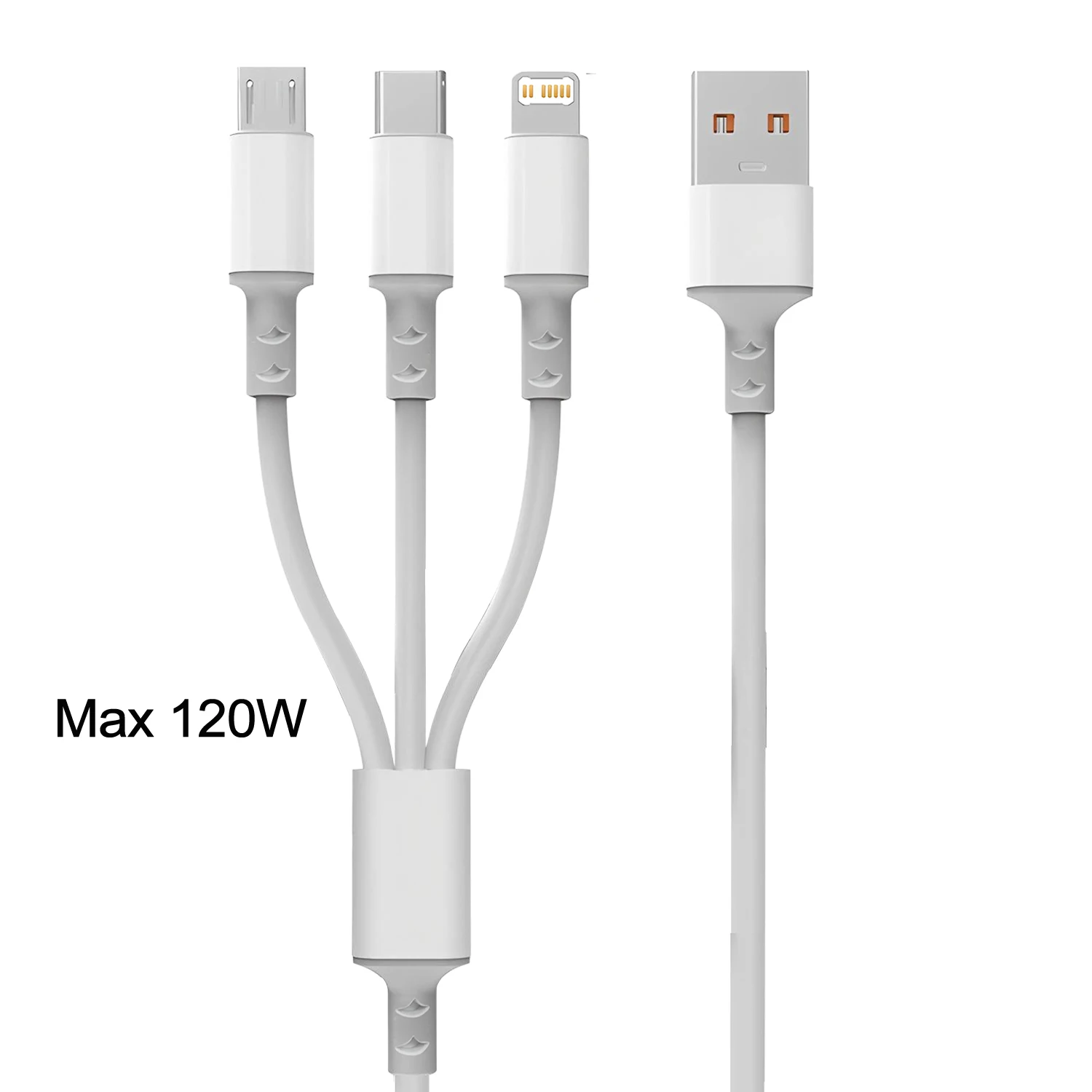 3 in 1 USB Charge Cable 6A 120W for Huawei/Honor Portable Micro USB TypeC Cable Charging Cable For iPhone 14 Samsung