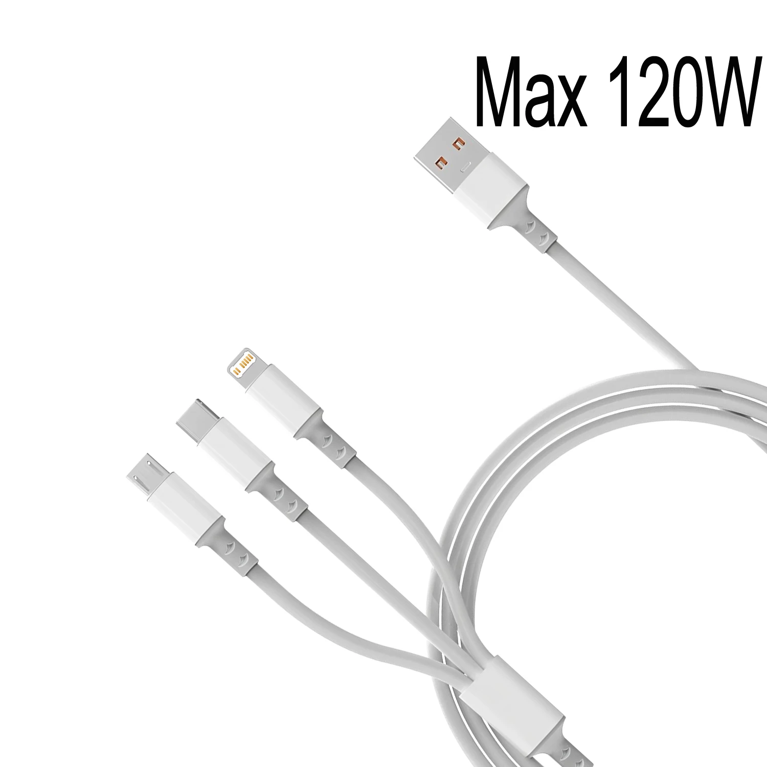 3 in 1 USB Charge Cable 6A 120W for Huawei/Honor Portable Micro USB TypeC Cable Charging Cable For iPhone 14 Samsung