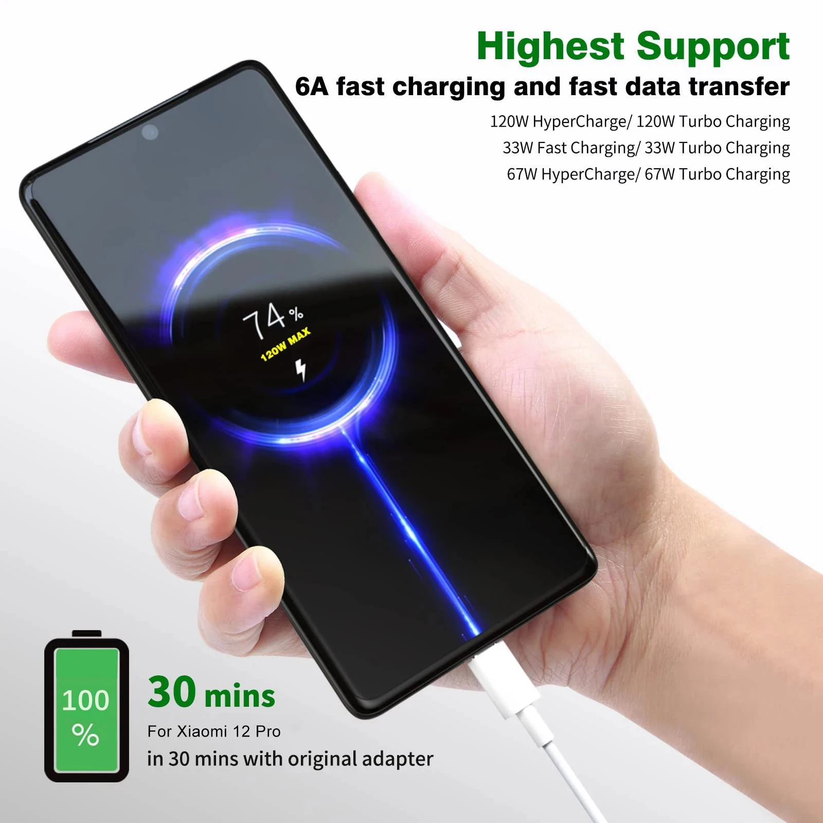 For Xiaomi 120W 100W 90W 6A Usb Type C Cable Turbo Fast Charger Cord For Mi 17 Ultra 15 14T 13 Redmi Note 15 Pro+ K90 POCO X7 F8