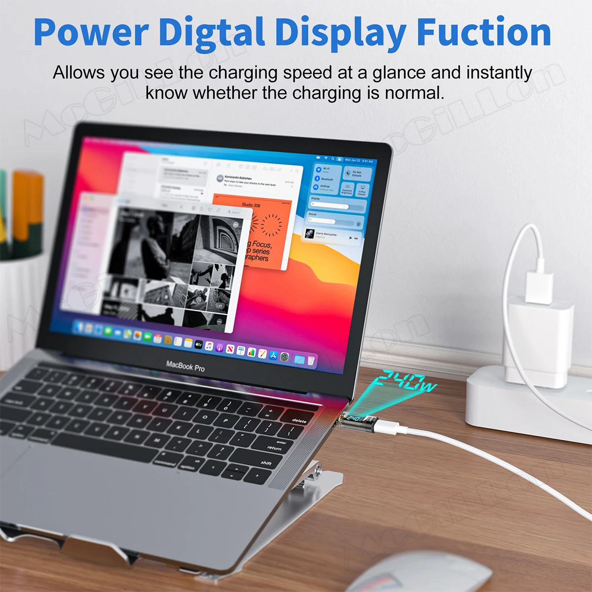 1 PCS Digital LED Display USB 4 Type-C Adapter PD 240W 40Gbps Power Meter Tester Full Function Smart Chip USB C Extension Laptop