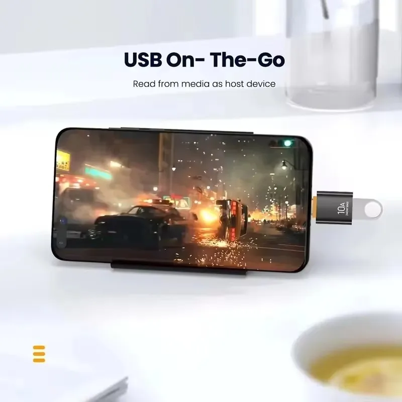 10A OTG Type C Female to USB A Male USB 3.0 to Type-C Converter Fast Charging Data Adapter for Laptop Xiaomi Samsung Oneplus