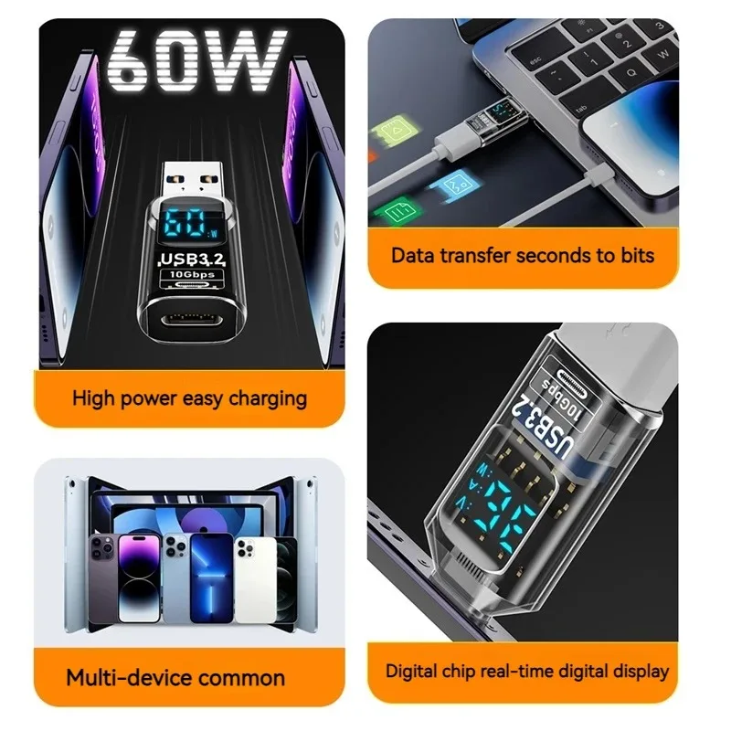 140W 60W 36W USB Type C Converter Digital Display 40Gbps 8K Video Fast Charging USB Adapter for iPhone 17 iPad Laptop Monitor