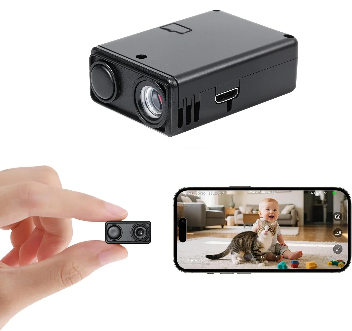 Lenovo 4K Camera WiFi Wireless Monitor Night Vision Remote Motion Detecting Camcorders Security Protection Indoor Surveillance