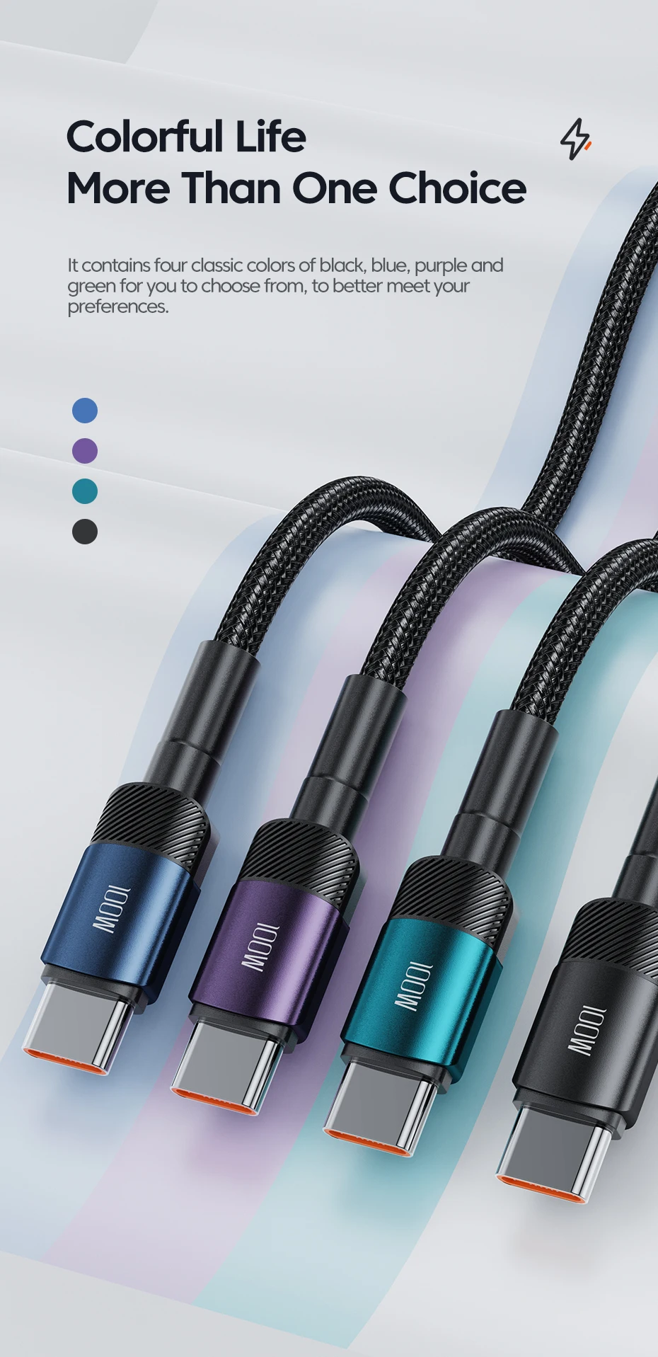 Toocki 100W/60W USB C to Type C Fast Charging Phone Cable for iPhone 17 16 Samsung PS5 Quick Charge Type C Data Wire for Xiaomi