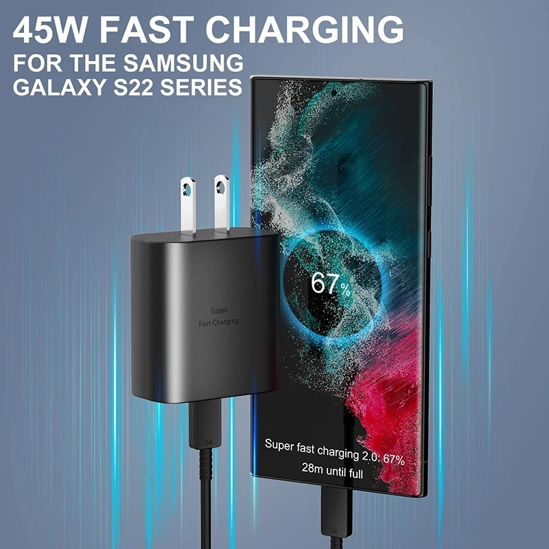 5A 45W USB-C to USB-C Fast Charging Cable For Samsung S22 S23 FE S24 S25 S26 Ultra A35 A36 A53 A54 A55 Quick Charge Type C Cable