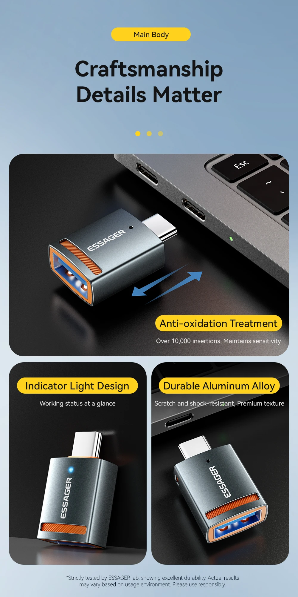 Essager USB3.0 OTG Adapter Type-C USB-A Micro Female to USB Micro iPad Type-C Male Converter For Macbook Xiaomi iPhone OTG Adapt