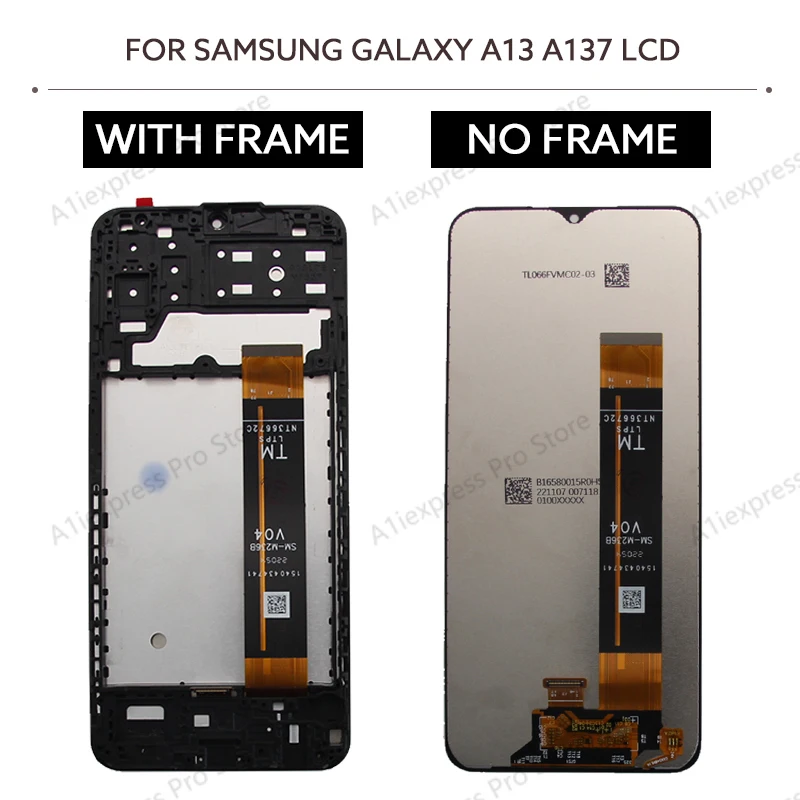 6.6" LCD For Samsung Galaxy A13 A135 A137 LCD Display Digital Touch Screen With Frame Assembly Galaxy A135F A137F Replacement