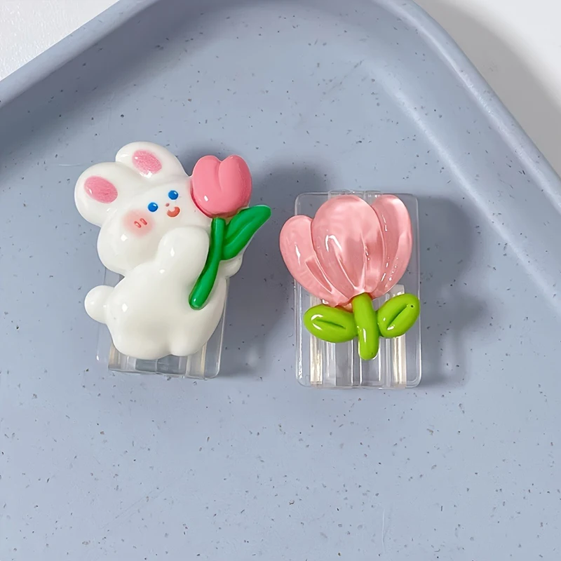 Korea Cute 3D Flowers Rabbit Change Charger Protector Cover Charger Line Protectors Organizer Winder Protector Cover Accessories