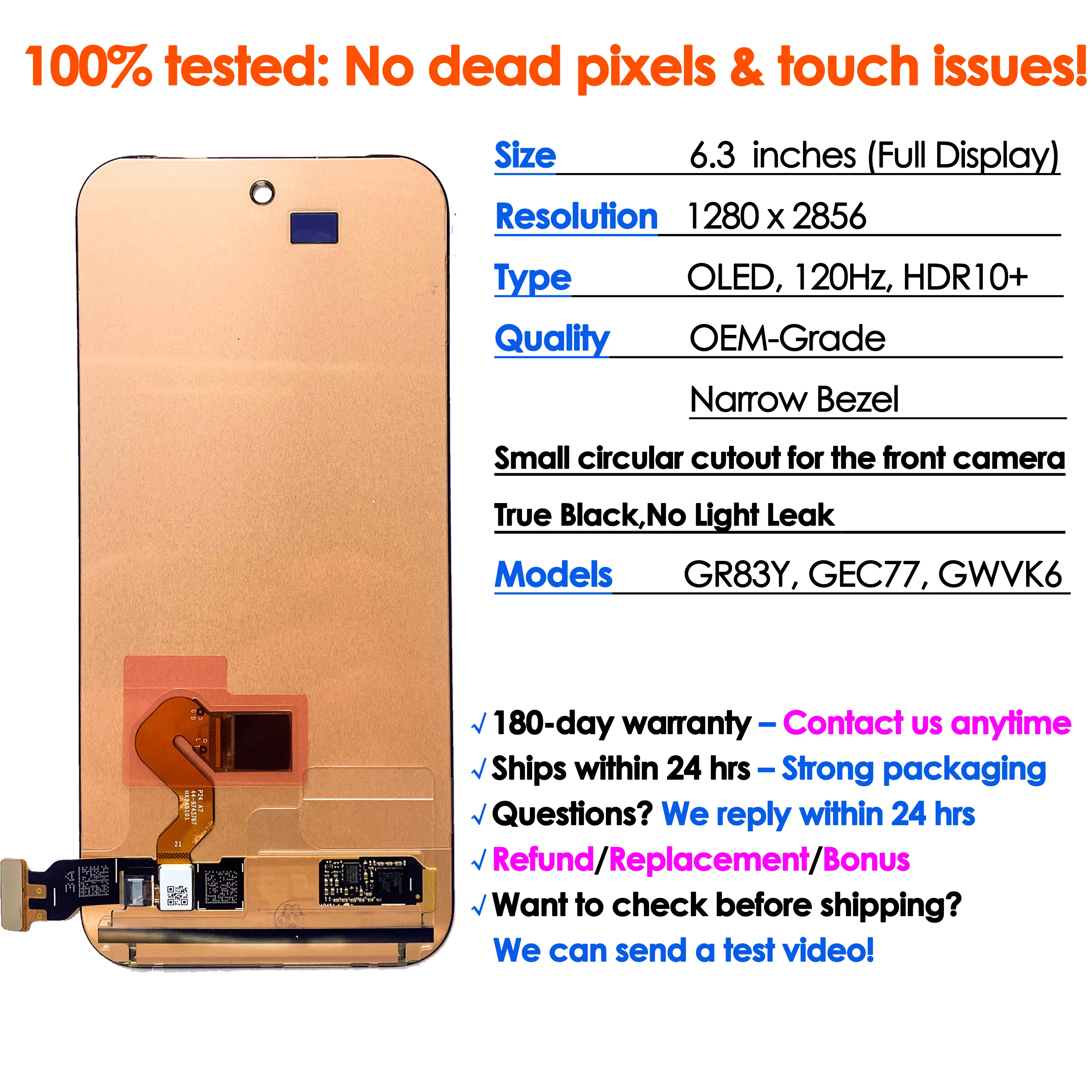 OEM 120Hz OLED For Google Pixel 9 Pro Screen Replacement LCD Phone Mobile Display Touch Digitizer Assembly Repair Kit 9Pro