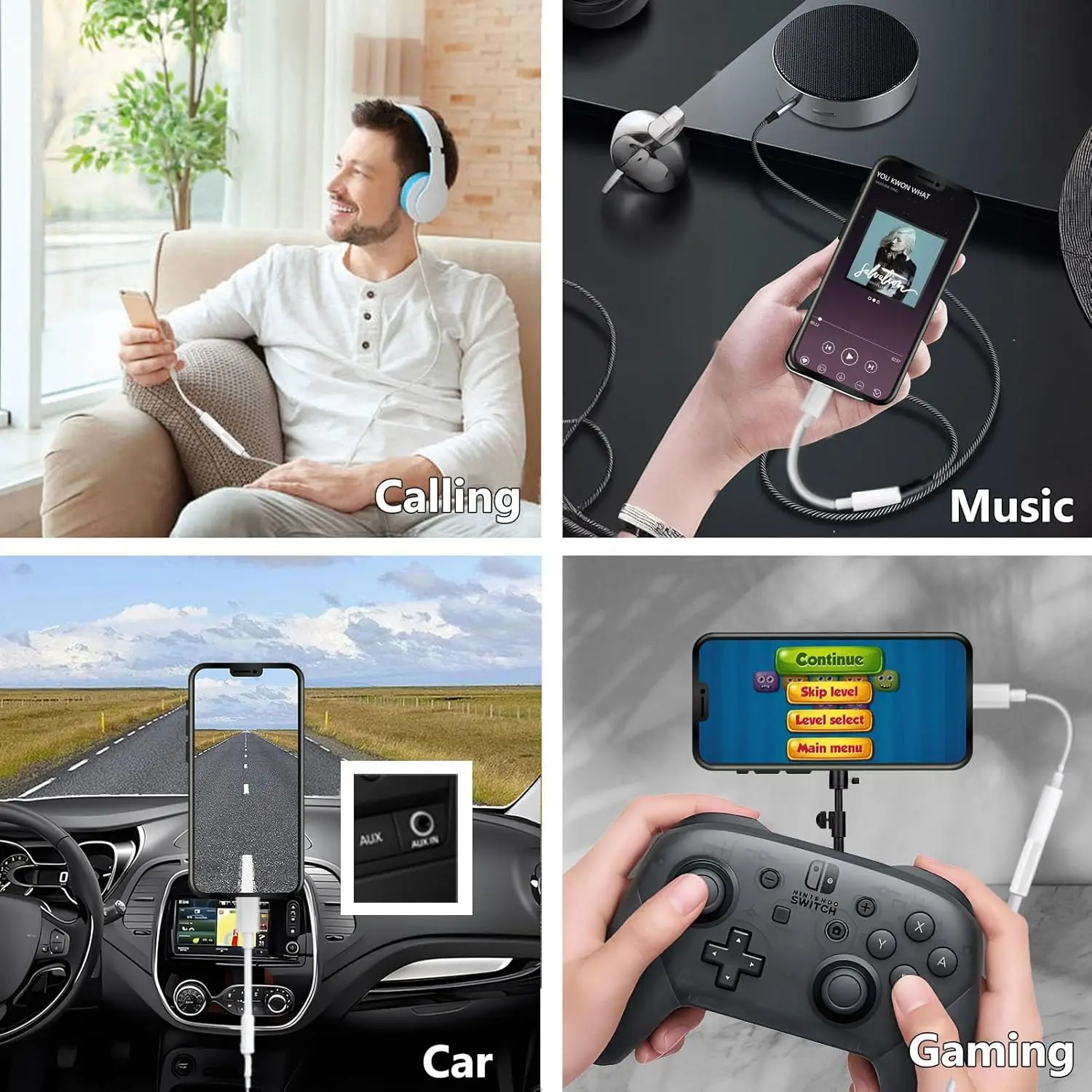 USB Type-C to 3.5mm Headphone Adapter, Universal Digital Chip USB C to Aux Cable for IPhone 15 16 Samsung Galaxy S22 S21 S20