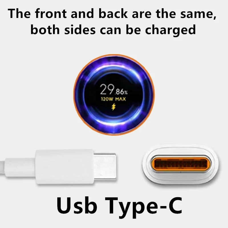 For Xiaomi 120W USB Super Fast Charger Power Adapter Mi 12 11 6A Type C Cable POCO X5 X4 Pro Note 9 10 11 Charging