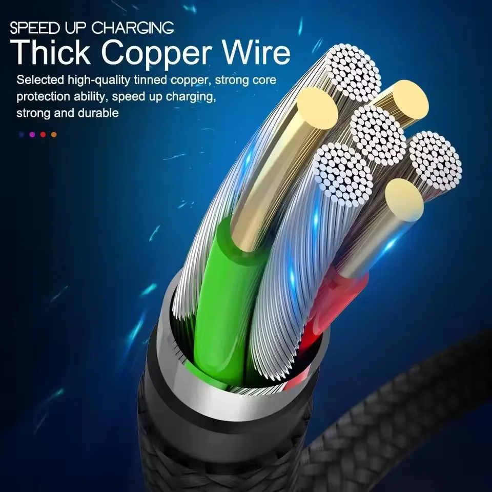 20W USB Fast Charge Cable For iPhone X XR XS 11 12 13 Mini 14 Pro Max 6 6S 7 8 14 Plus SE Fast Charging Cord Nylon Braided Cable