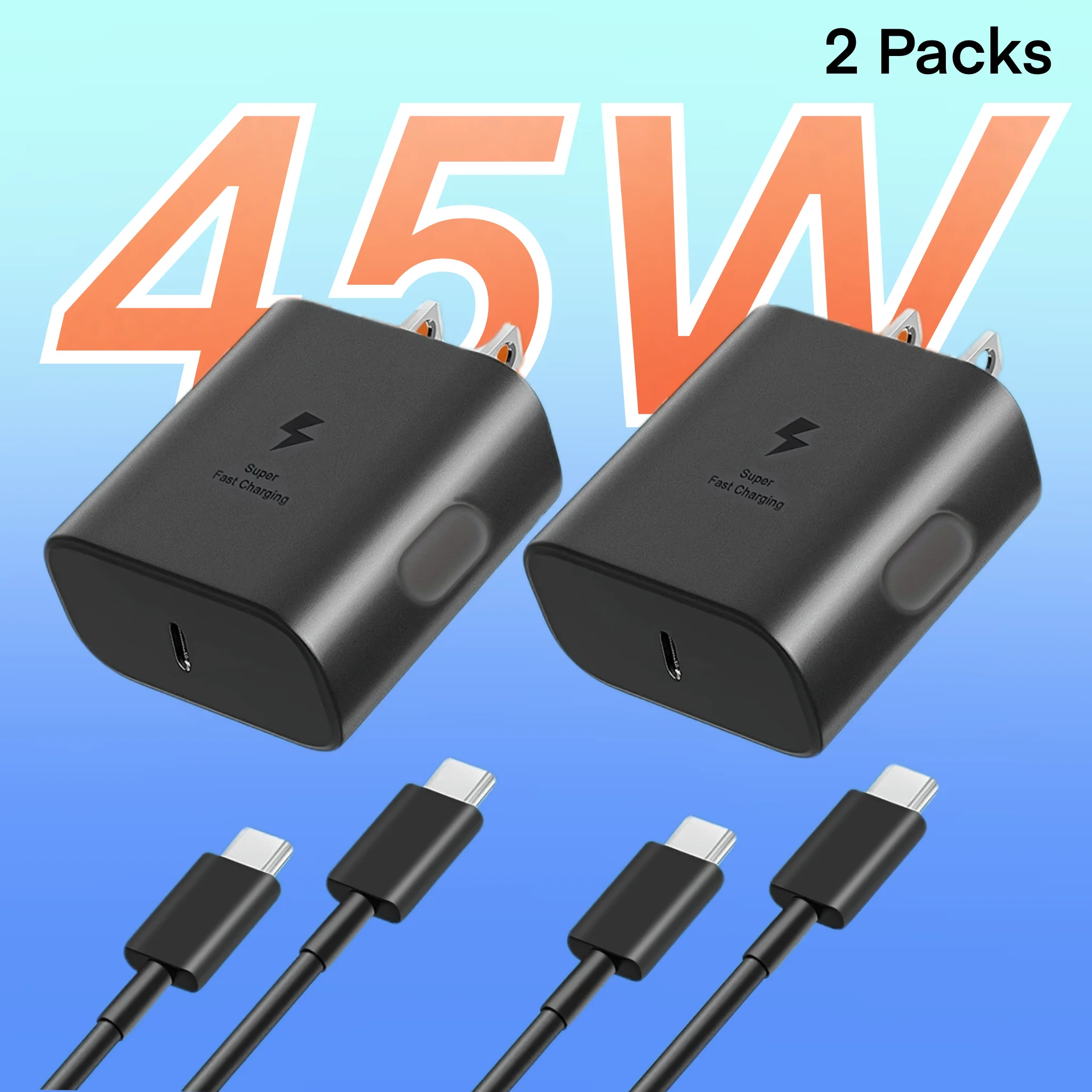 For Samsung Charger USB-C Super Fast Charger with 4FT Type 45W Charging Cable Cord Charger for Samsung Ultra/ S23/ S23+/ S22、