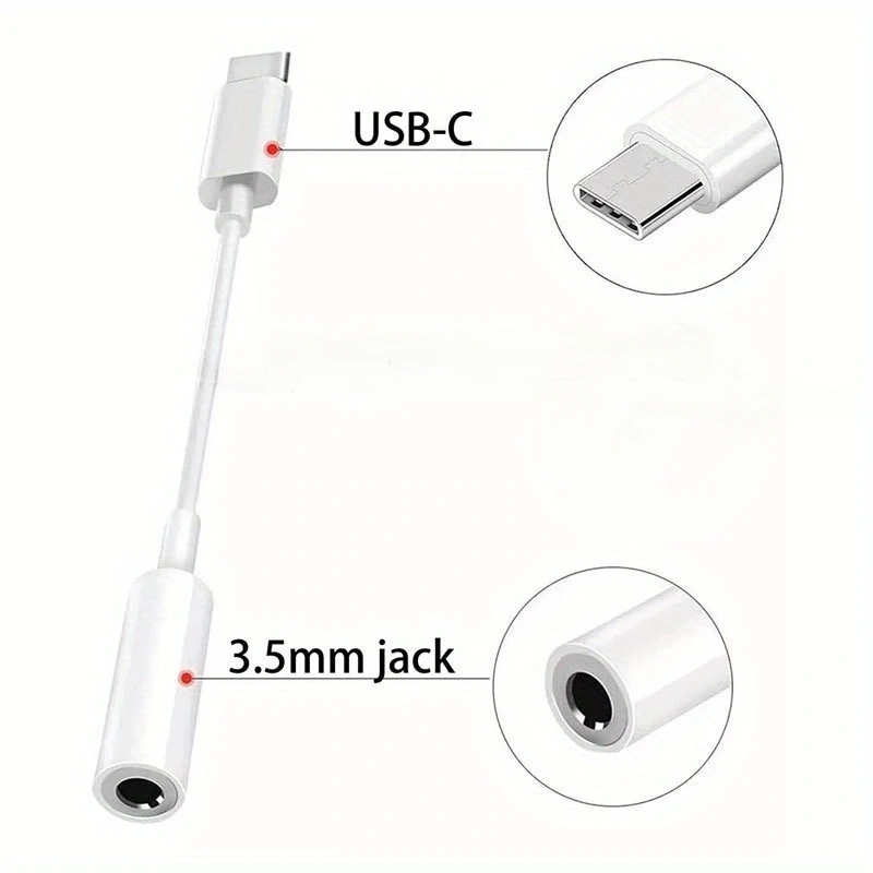 USB C to Audio Adapter,ype C to 3.5mm Female Headphone Jack Hi-Res DAC Cable, Digital Audio Adaptor Dongle Earphone Cable Conver
