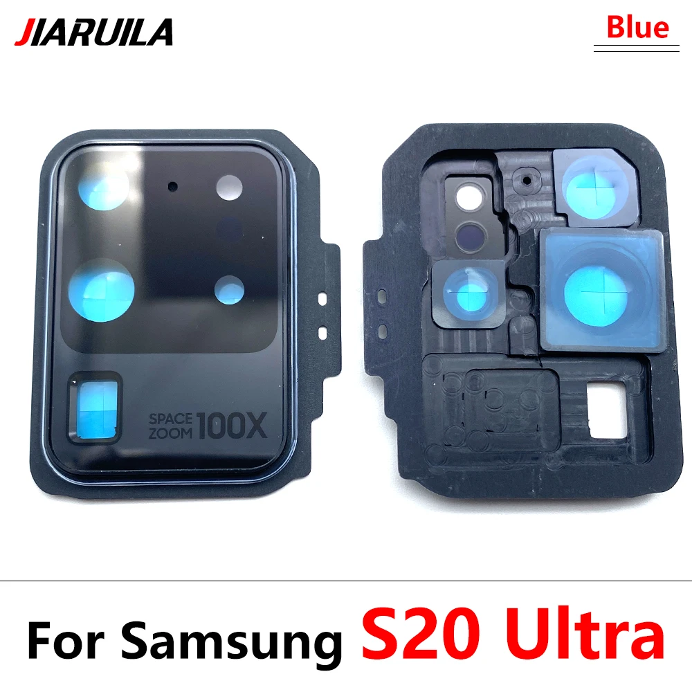 New For Samsung S20 Ultra S20 Fe S20 Plus S20 Repair Replace Back Camera Glass Lens Cover with Frame Holder Replacement Part