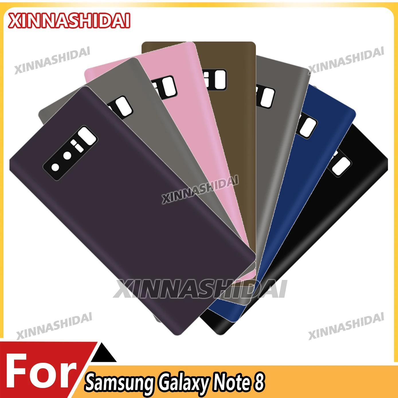 LCD Battery Back Cover For Samsung Galaxy Note 8 Battery Back Cover Glass Panel Rear Door Battery Housing Case Adhesive Replace