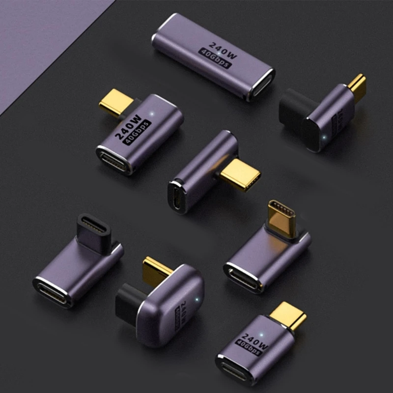 100W Metal USB 4.0 Type C Adapter Type C Female to Type C Male OTG 40Gbps Fast Data Transfer Tablet USB-C Charging Converter