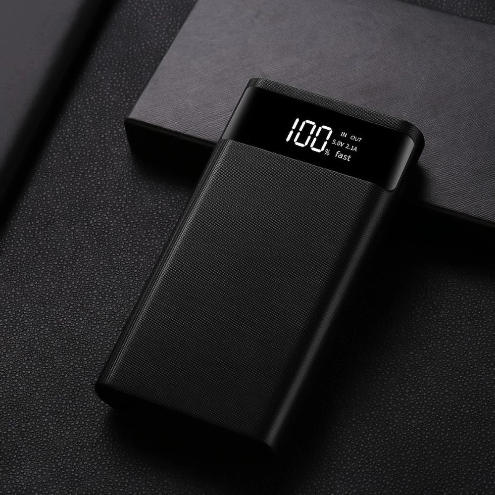 4x18650 DIY Power Bank Box 15000mAh Super Fast Charging Box with Digtal Display for for Samsung for iPhone