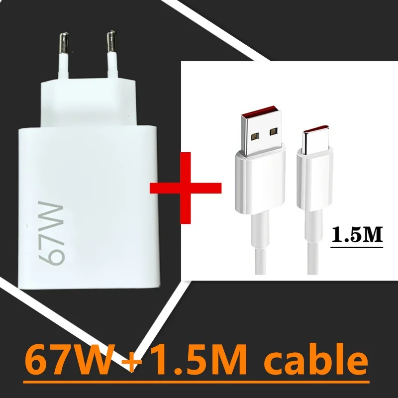 67w For Xiaomi Charger Turbo Charge Gan EU Adapter 6A Usb Type C Cable For Poco X5 F5 Pro Mi 13 Lite Mix Fold 3 2 Phone
