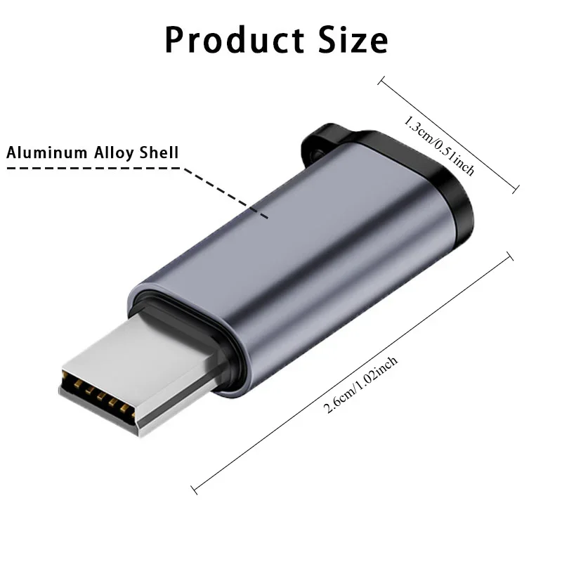 2PCS USB C Female to Mini USB 2.0 Male Adapter 480Mbps Data Transfer Charging Converter Connector for Digital Camera MP3 Player