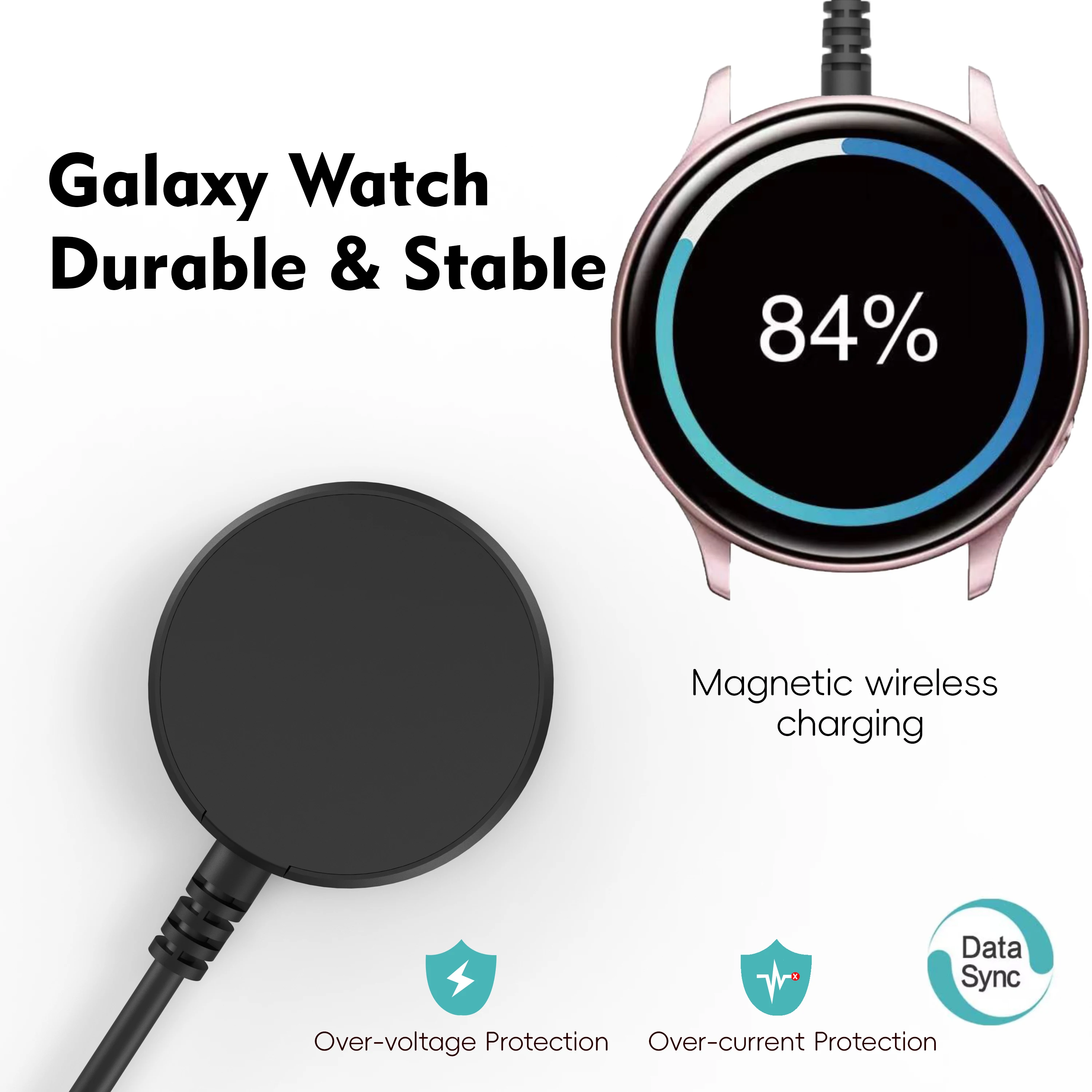 Wireless Charger Galaxy Watch Charger for Galaxy Watch 3/4/5/6/7/8/9, FE, Ultra1/2, 4/6/8 Classic.5 Pro, Active 1/2 USB-A USB-C