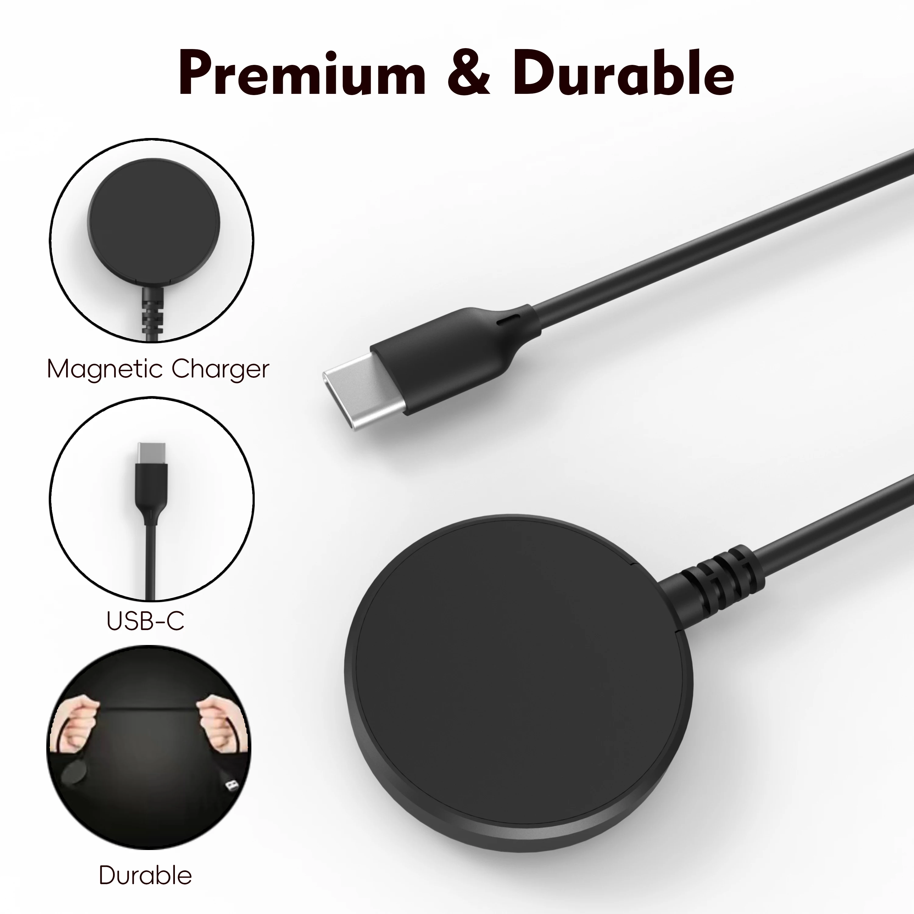 Wireless Charger Galaxy Watch Charger for Galaxy Watch 3/4/5/6/7/8/9, FE, Ultra1/2, 4/6/8 Classic.5 Pro, Active 1/2 USB-A USB-C