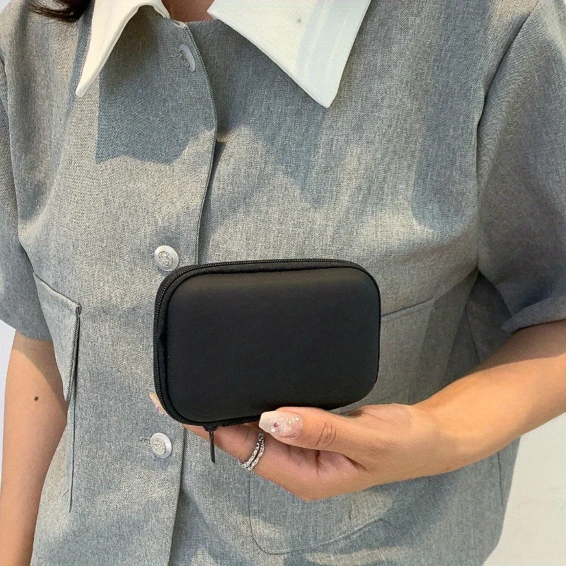 Stylish Eva Headphone Data Cable Storage Hard Drive Bag Simple Portable Charger Headphone Zipper Box