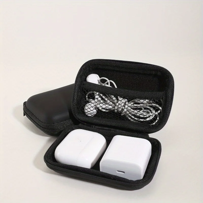 Stylish Eva Headphone Data Cable Storage Hard Drive Bag Simple Portable Charger Headphone Zipper Box