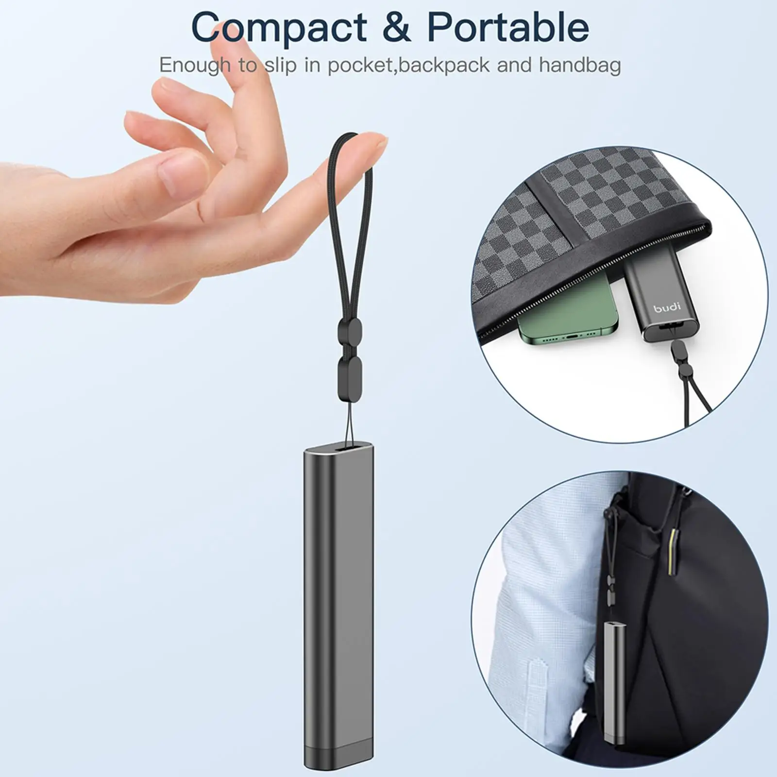 BUDI Multi-functional Cable Stick Adapter Portable Card Storage Data Cable Usb Box Universal Phone Accessories