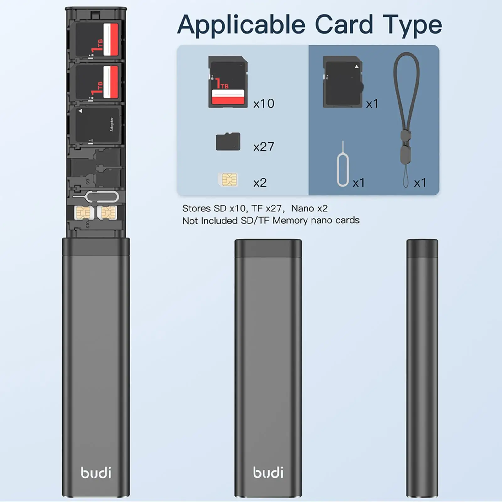 BUDI Multi-functional Cable Stick Adapter Portable Card Storage Data Cable Usb Box Universal Phone Accessories