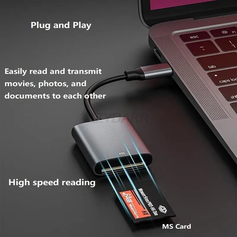 Memory Stick Card Reader USB C to MS Card Reader for iPhone MS PRO/MS DUO Adapter Compatible with iPhone 15/MacBook Pro/Air 2023