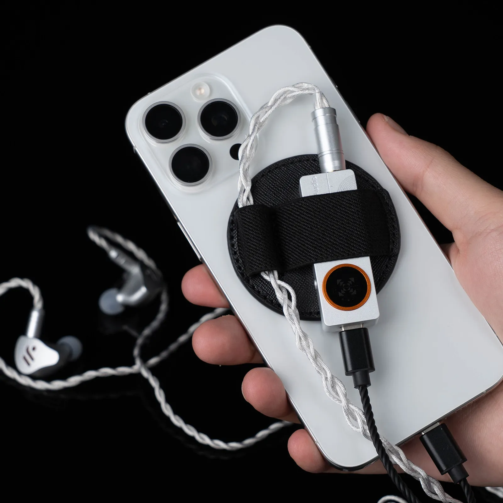 Mobile Phone Magnetic Back Clip Magnetic Dac holder For DS3/DS2 Dongle DAC/Wired IEM Earphones