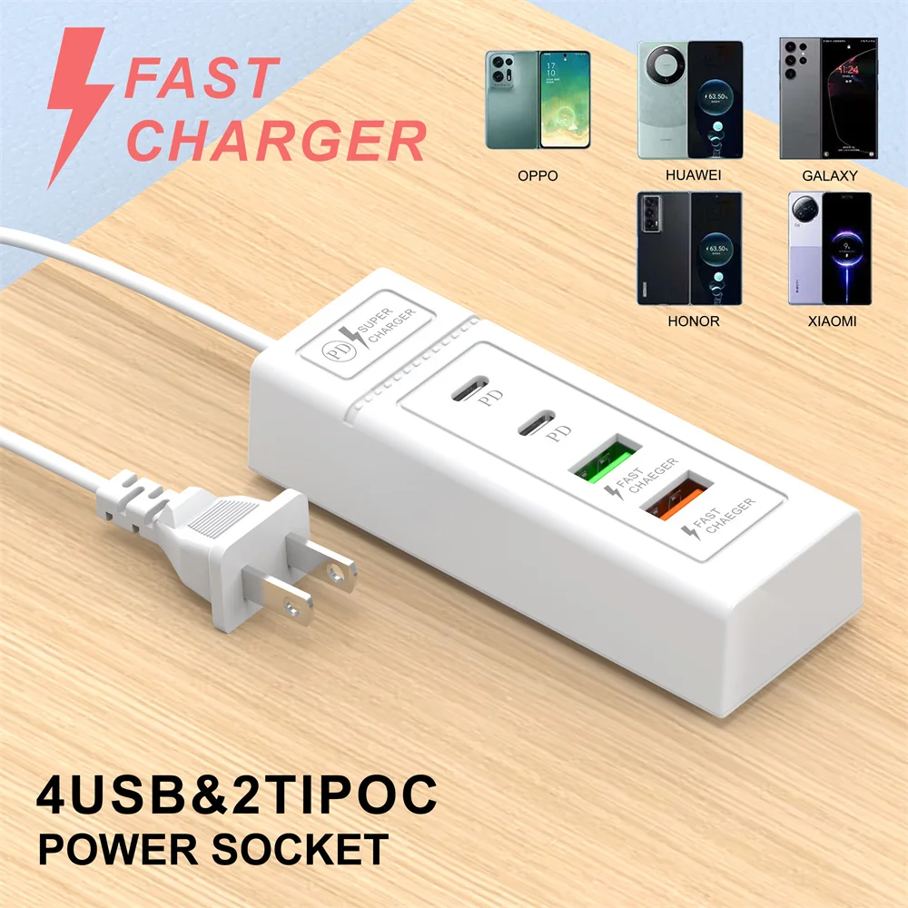 15W USB Charger Multi Ports Fast Charging Type C Phone Charger For iPhone 15 Samsung Xiaomi Quick Charge EU/US Plug Wall Charger