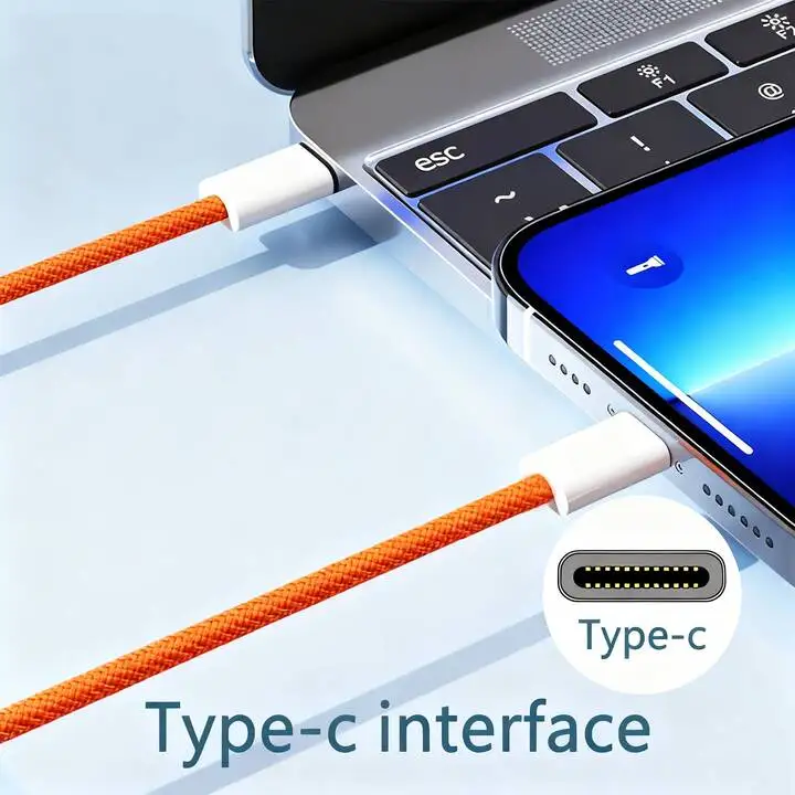 Fast Charger Cable Compatible with iPhone 17/16/15 USB-C to Type C Charging Data Cable Nylon Braided 3.3/6.6 Feet Long