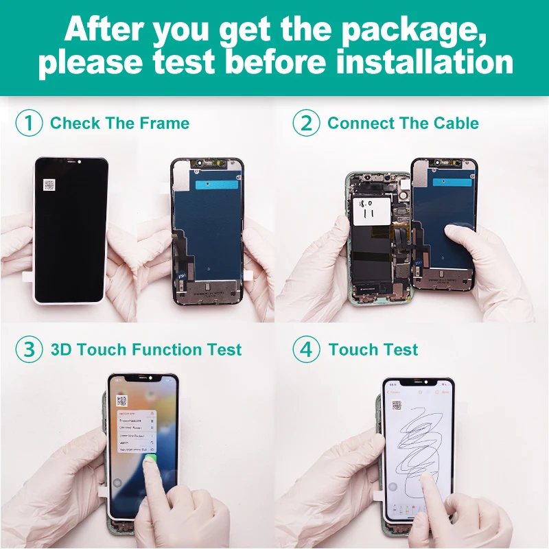 AMOLED For iPhone 12 MINI Display LCD Touch Screen Digitizer Replacement Support Face ID For A2399 A2176 A2398 A2400 A2399