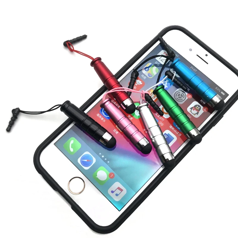 10Pcs Mini Fine Point Stylus Universal Capacitive Screen Touch Pen Stylus for IPhone Smart Laptop Tablets Pens with Dust Plugs