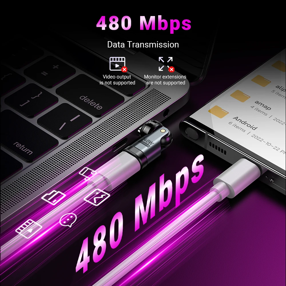 AUFU 3Pcs 9Pin 240W Magnetic USB C to Type C OTG Adapter Fast Charge Cable Converter for iPhone 16 15 MacBook Pro Xiaomi Laptop