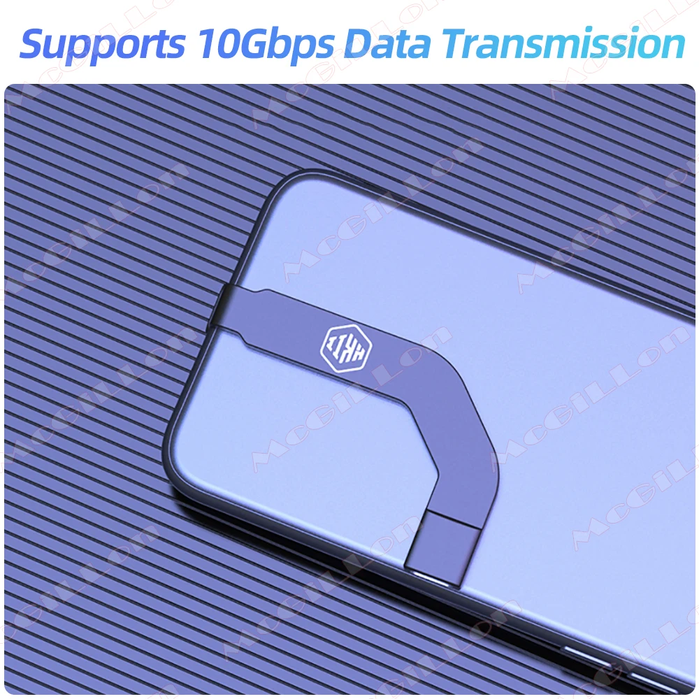 USB3.2 60W Elbow Type C Male to Female Cable FPC Flexible Cable for Apple Android Tablet Charging Data Sync Type C Connector
